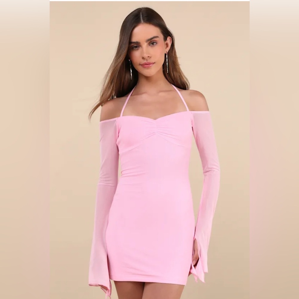 NWT Lulu’s Long Sleeve Halter Mini Dress